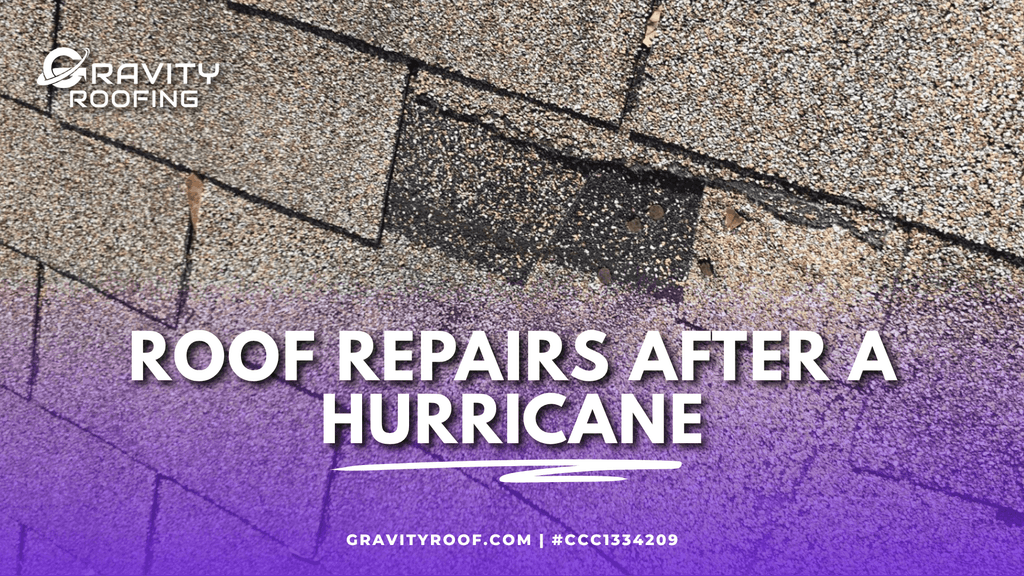 Roof repair after hurricane damage on a Central Florida home