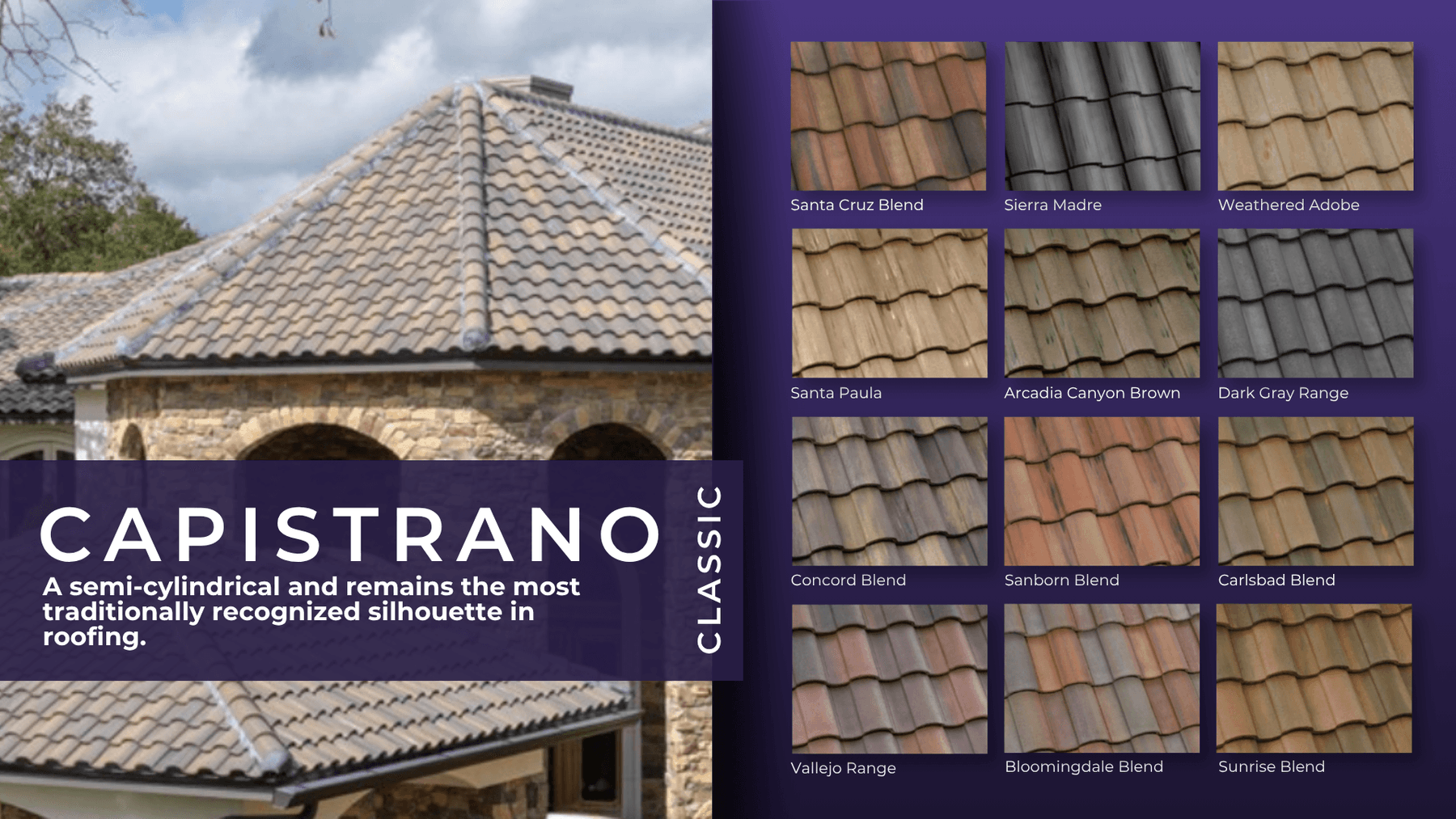 Eagle Capistrano tile color chart one
